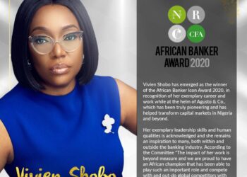 Vivien Shobo wins the prestigious African Banker Icon Award